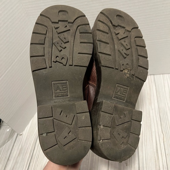 Vintage brown leather Y2K clogs shoes slip on platform women's size 8 2000s - Picture 5 of 7